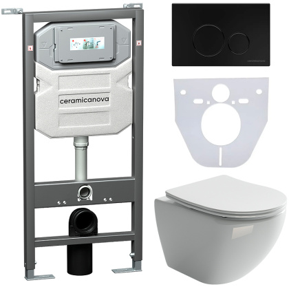 Сет 4 в 1 Инсталляция с кнопкой+унитаз+шумоизоляция