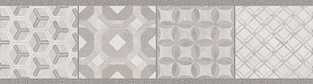 Бордюр VT\A449\11037R Онда 1 серый орнамент 7,2см*30см*9мм (1уп/20шт/0,432м2) бетон, шт