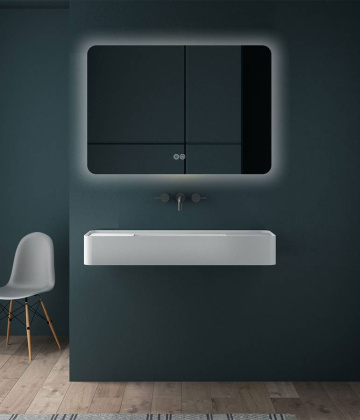 Зеркало LED VLM-3BE800-2 800х600 c сенсорным выключателем и диммером, антизапотевание Зеркало LED VLM-3BE800-2 800х600 c сенсорным выключателем и диммером, антизапотевание