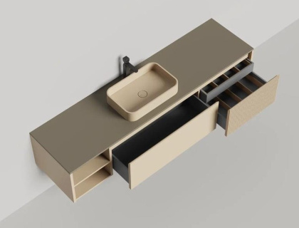 Подвесная тумба Domino 2000, эмаль, с открытой полкой
