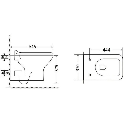 Agger AT02100 Унитаз подвесной безободковый
