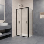Душевой уголок 180*110*195 RGW PA-74B (PA-14B + Z-050-2B) Прямоуг./Чёрный/Прозрачное/6 мм (Easy)