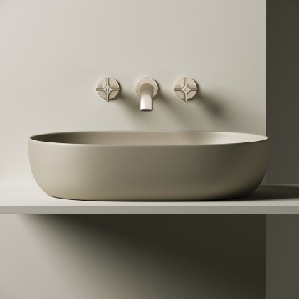 Умывальник чаша накладная овальная (цвет Капучино Матовый) Element 600*415*135мм