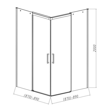Душевой уголок Dice VSS-4D900CL, 900*900, хром, стекло прозрачное