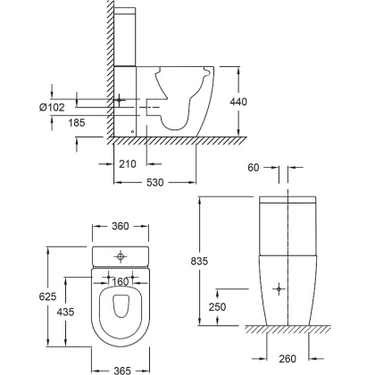 Бачок для унитаза ETAK212-0 Jacob Delafon Soprano белый фарфор, шт.