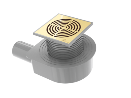 Душевой трап SMART DESIGN 15x15 cm, нерж.сталь МАТ. ЗОЛОТО