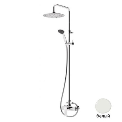 NAUTIC-CD-BIO Душевая колонна со смесителем для верхнего и ручного душа, исполнение белый матовый