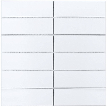Керамическая мозаика White Matt 47x147, Brick & Metro