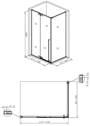 Душевой уголок Aquanet Ideal AE-AXC92MZ-S-C 1200x900, прозрачное стекло