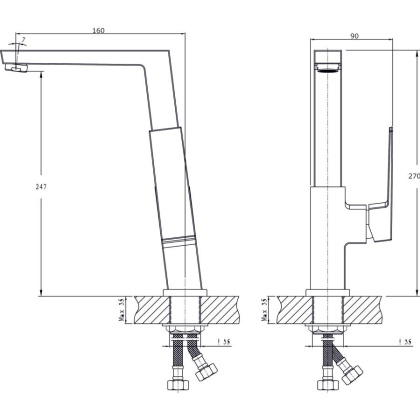 Смеситель для кухонной мойки  RUSH Thira (TR3635-23)