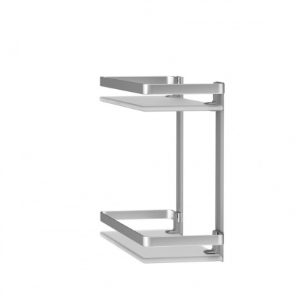 Полка двухуровневая стеклянная Sense L, 27,5х32х13 см, алюминий, A7455200