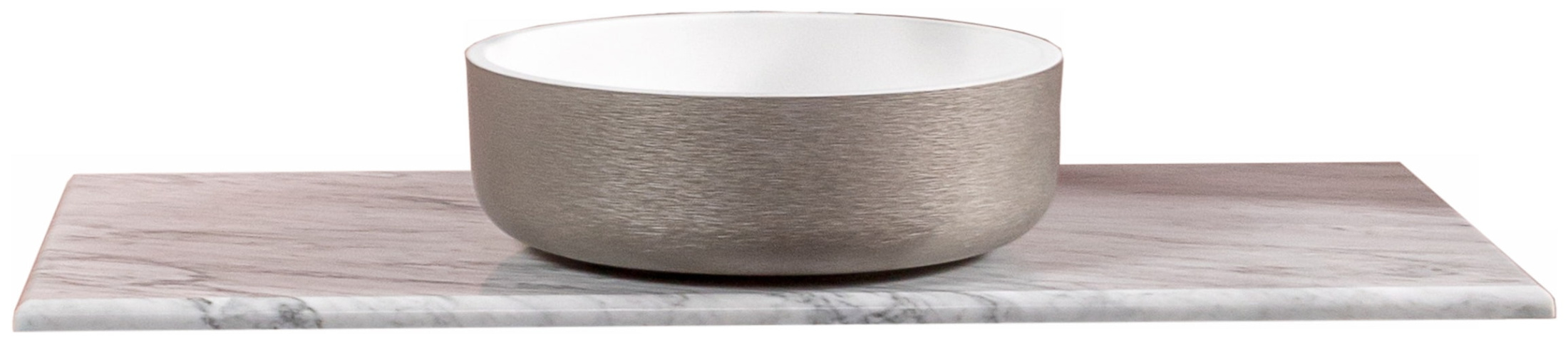 Столешница мрамор 111см Bianca Carrera под LV-6 чашу