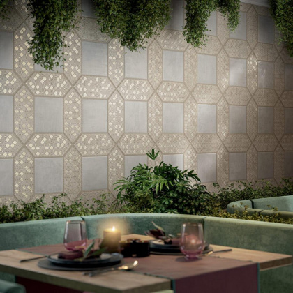 Декор HGD\A468\35016 Монтиш бежевый 14см*34см*6,9мм (1уп/10шт/0,476м2) орнамент, шт