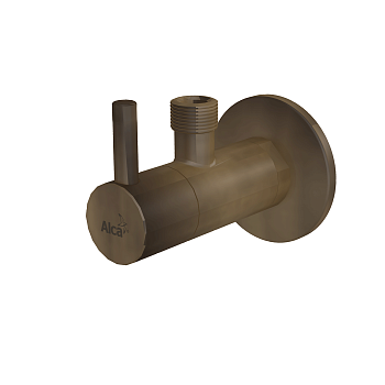 Угловой вентиль с фильтром 1/2"×3/8", круглый, бронза-antic