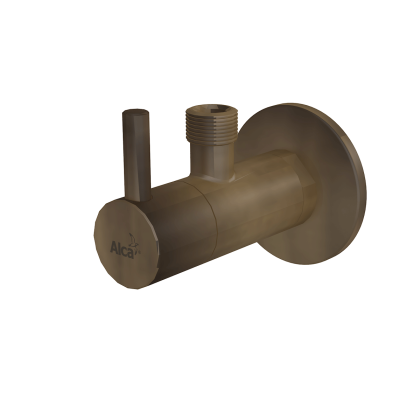 Угловой вентиль с фильтром 1/2"×3/8", круглый, бронза-antic