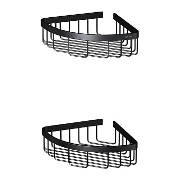 Корзина для душа Sense L угловая двухъярусная, 5,9х30х23 см, черная, A7452222