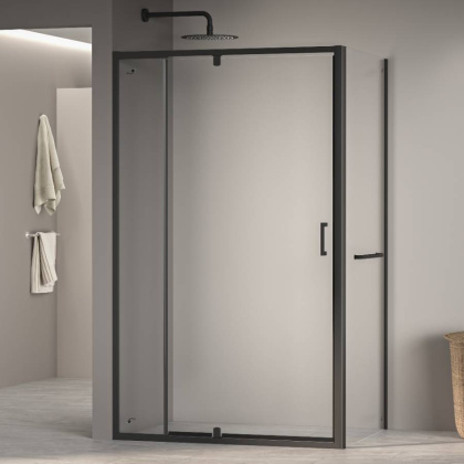 Душевой уголок 110*100*195 RGW PA-078-1B (PA-008B + Z-060-2B) Прямоуг./Чёрный/Прозрачное/6 мм (Easy)