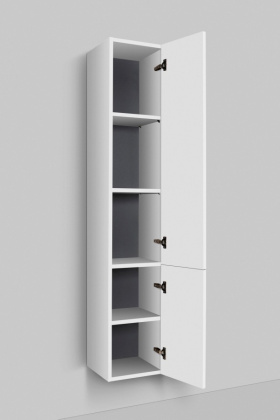 M90CHR0306WG GEM, шкаф-колонна, подвесной, правый, 30 см, двери, push-to-open, цвет: Белый, глянец