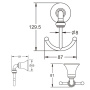 Крючок двойной, RG1221 Rose, Хром Крючок двойной, RG1221 Rose, Хром