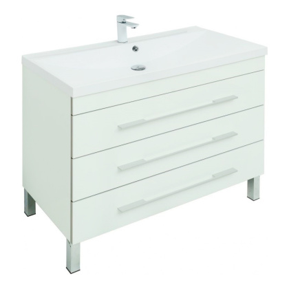 Тумба с раковиной Aquanet Верона 100 белый (напольная 3 ящика)