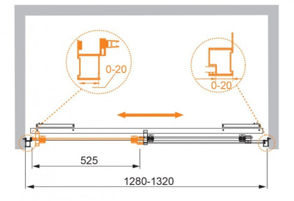 LUX-SOFT-W-BF-1-140-C-Cr-IV Душевая дверь LUX-SOFT-W-BF-1-140-C-Cr-IV Душевая дверь