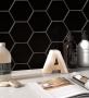 Керамическая мозаика, Hexagon Big Black Matt 95x110, Geometry