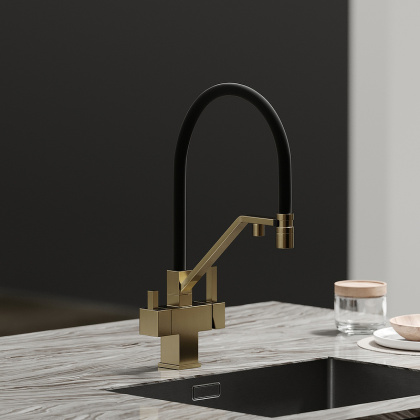 Смеситель для кухни SANCOS Loro c возможностью подключения фильтра для воды, цвет брашированное золото, арт. SC4007BG Смеситель для кухни SANCOS Loro c возможностью подключения фильтра для воды, цвет брашированное золото, арт. SC4007BG