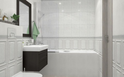 Плитка настенная 6389 Ауленсия серый панель 25*40*9.5 (9шт\0.9м2), м2