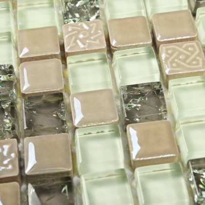 Мозаика стеклянная с камнем Plaza 1.5х1.5 30х30 , м2 Мозаика стеклянная с камнем Plaza 1.5х1.5 30х30 , м2