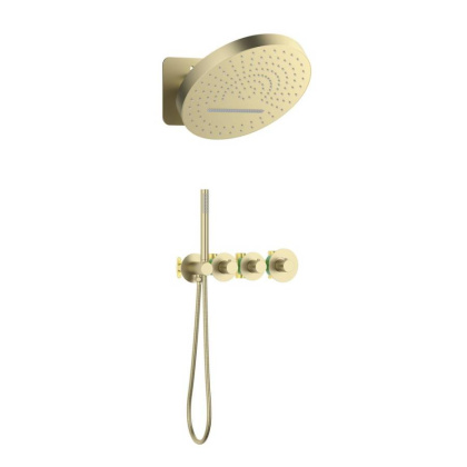 Душевая система Timo Saona SX-2329/17SM скрытого монтажа, термостат, золото матовое Душевая система Timo Saona SX-2329/17SM скрытого монтажа, термостат, золото матовое