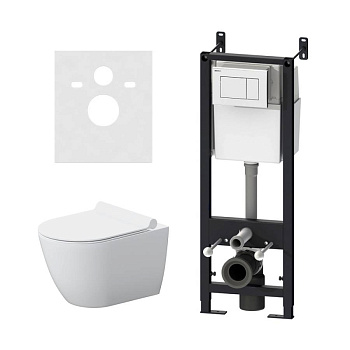 DX22.IS10101.1700 Инсталляция с клавишей Белый с подвесным унитазом Apollo безободк с сид м/лифт DX22.IS10101.1700 Инсталляция с клавишей Белый с подвесным унитазом Apollo безободк с сид м/лифт