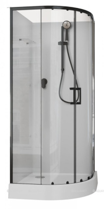 Душевая кабина Aquanet Passion EVO R Black 80x80