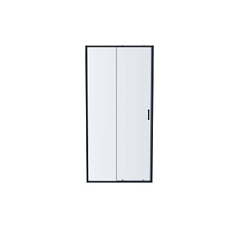 AQ ARI RA 12020BL Душевая дверь двухэлементная, раздвижная1200x2000 профиль черный, стекло прозрачное