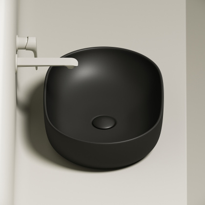 Умывальник чаша накладная овальная (цвет Черный Матовый) Element 600*415*135мм