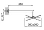 PORTA-TDDQ-01 Верхний душ квадратный 200x200мм с держателем 350 мм, исполнение хром