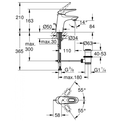 Смеситель для раковины Grohe Eurostyle New 33558003 хром Смеситель для раковины Grohe Eurostyle New 33558003 хром
