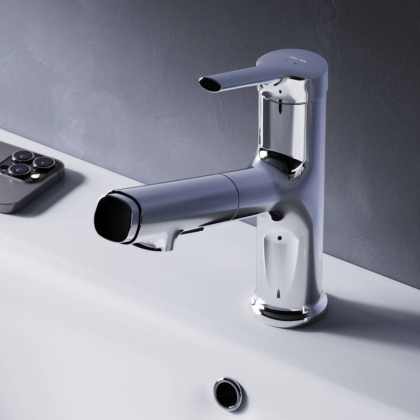 F85B02900 X-Joy S, смеситель для раковины с вытяжным изливом, хром F85B02900 X-Joy S, смеситель для раковины с вытяжным изливом, хром