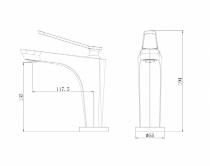 Смеситель ABBER Zeitlos AF8909RG для раковины, розовое золото Смеситель ABBER Zeitlos AF8909RG для раковины, розовое золото