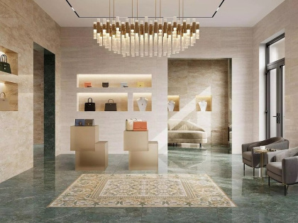 Плитка настенная 13114R Эвора Бежевый (89,5см*30см*11мм) (5шт/1,343м2) Глянцевая Ректифицированная, м2