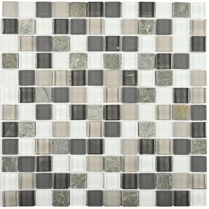 Мозаика стеклянная с камнем Styl  time-23 (чип 8*23*23) 300*300(11шт.-0.99м2), м2 Мозаика стеклянная с камнем Styl  time-23 (чип 8*23*23) 300*300(11шт.-0.99м2), м2