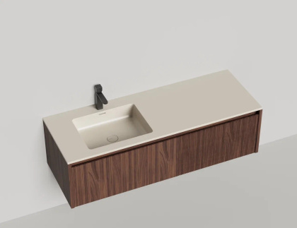 Подвесная тумба Domino 1400, шпон, под встраиваемую раковину