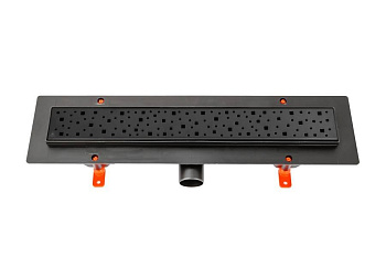 Душевой лоток 45 см Creto Quadro CRE-450 QB с решеткой, черный