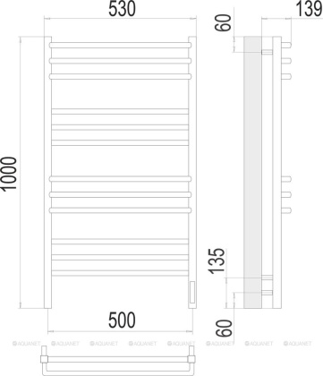 Полотенцесушитель Terminus Соренто П12 500х1000 электро Полотенцесушитель Terminus Соренто П12 500х1000 электро
