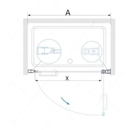 Душевая дверь RGW Passage PA-03 60 04080306-11 профиль Хром стекло прозрачное