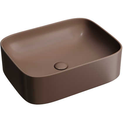 Умывальник чаша накладная прямоугольная (цвет Темно-Коричневый Матовый) Element 505*380*150мм