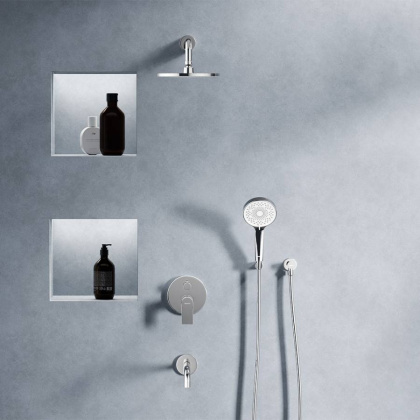 947510000 Apollo встраиваемая душевая система с ванно-душевым смесителем и изливом, хром