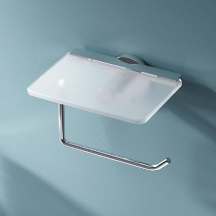 Держатель для туалетной бумаги X-Joy с полкой, 10,5х14х11,2 см, хром, A85A341500