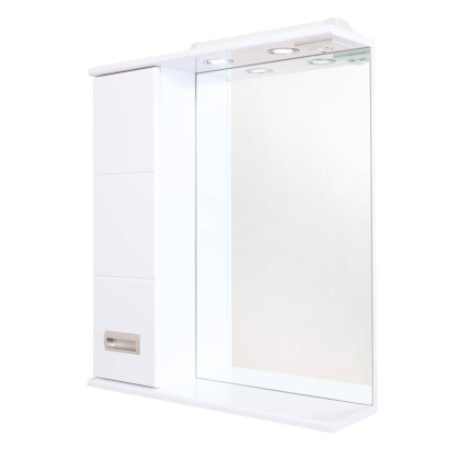 Шкаф-зеркало Onika Балтика 67 белый, левый, с подсветкой