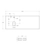 Столешница из МДФ с двумя отверстиями под раковину и с двумя отверстиями под смеситель BelBagno EK-120-2-BL Bianco Lucido