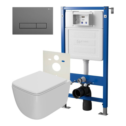 Сет: Система инсталляции Point Элемент для подвесного унитаза PN45120 + Клавиша смыва для инсталляции Point Меркурий, цвет графит, PN44831GM + Унитаз подвесной Point Меркурий безободковый, сиденье дюропласт микролифт, быстросъем, белый PN41831 Сет: Система инсталляции Point Элемент для подвесного унитаза PN45120 + Клавиша смыва для инсталляции Point Меркурий, цвет графит, PN44831GM + Унитаз подвесной Point Меркурий безободковый, сиденье дюропласт микролифт, быстросъем, белый PN41831